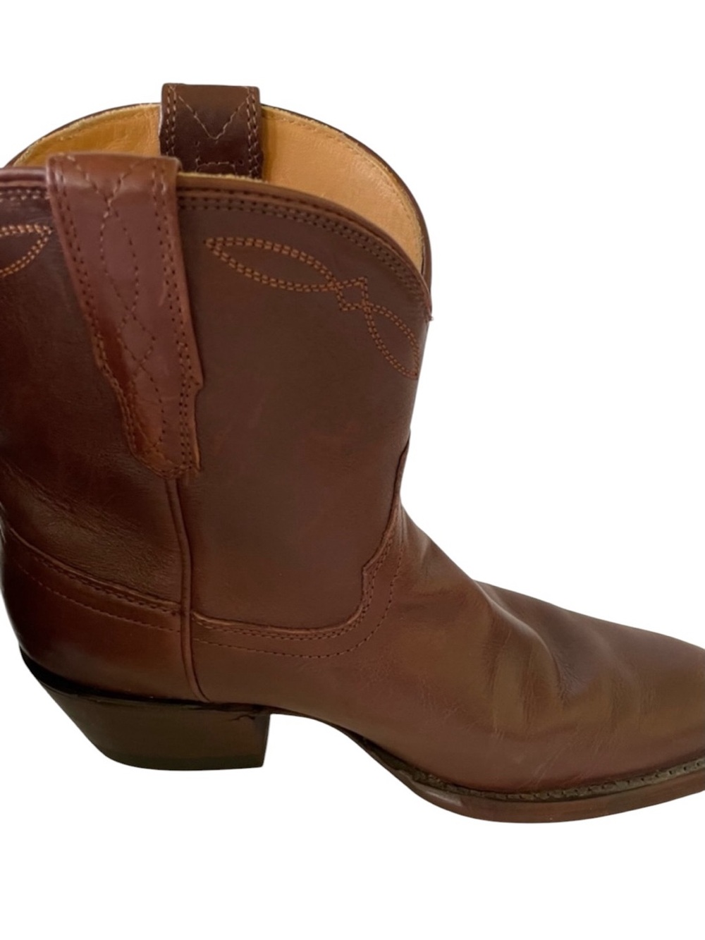 Tecovas Brown Leather Western Ankle Boots-Penny Boot - Picture 2 of 9